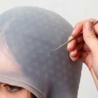 Шапочка для мелирования, с крючком, цвет голубой Шапочка для мелирования, с крючком, цвет голубой