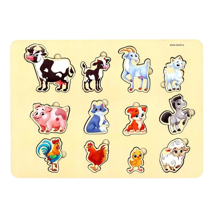 Вкладыш &laquo;Животные фермы&raquo;, 12 вкладышей