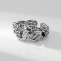 Кольцо металл &laquo;Тренд&raquo; мятое, цвет серебро, безразмерное