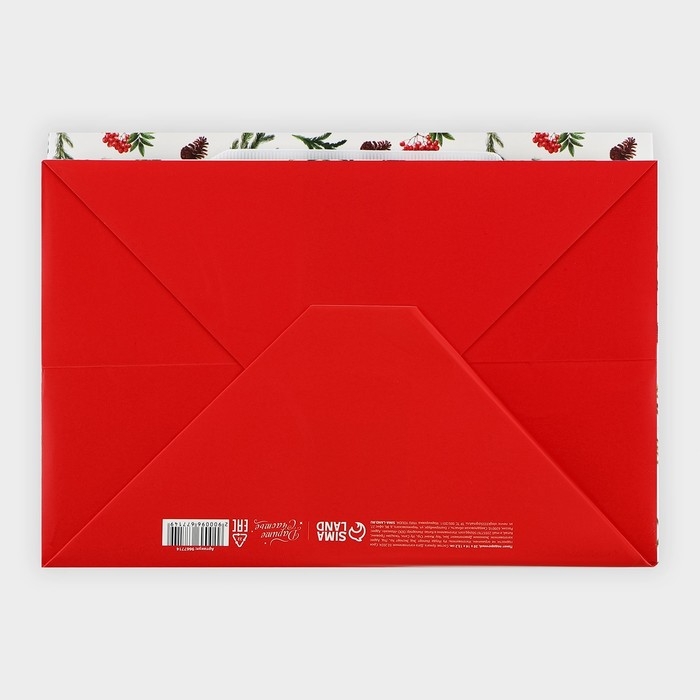 Пакет подарочный новогодний с широким дном &laquo;С Новым годом&raquo;, 20&times;14&times;13 см