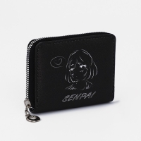 Кошелёк на молнии, отдел для карт, для монет, цвет чёрный Кошелёк на молнии, отдел для карт, для монет, цвет чёрный