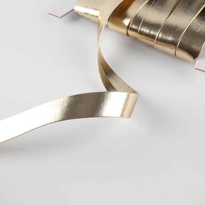 Косая бейка, кожзам, 15 мм &times; 10 &plusmn; 1 м, цвет бежевый