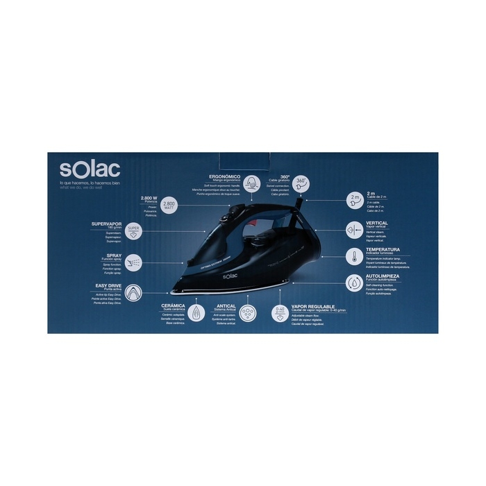 Утюг Solac Optima Extrem, керамическая подошва, 2800 Вт, 40 г/мин, 300 мл, тёмно-зелёный Утюг Solac Optima Extrem, керамическая подошва, 2800 Вт, 40 г/мин, 300 мл, тёмно-зелёный