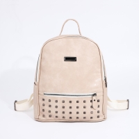 Рюкзак женский из искусственной кожи на молнии, 1 карман, цвет бежевый Рюкзак женский из искусственной кожи на молнии, 1 карман, цвет бежевый