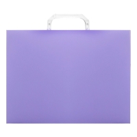 Папка-портфель А4 на замке, Calligrata "Акварель", 1 отделение, пластиковая, 700 мкм, лавандовая