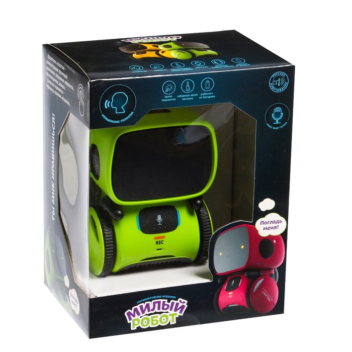 Робот интерактивный &laquo;Милый робот&raquo;, световые и звуковые эффекты, русская озвучка, цвет зелёный