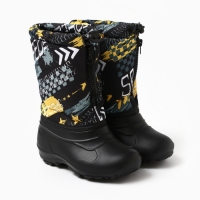 Сапоги детские из ЭВА с комбинированным верхом (чёрная скорость, 34-35)