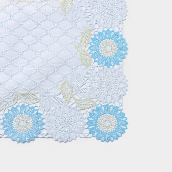 Салфетка ажурная для стола &laquo;Подсолнухи&raquo;, 45&times;30 см, цвет жёлто-голубой