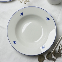 Тарелка плоская керамическая «Ласточка», 22.4 см, 300 мл, цвет белый Тарелка плоская керамическая «Ласточка», 22.4 см, 300 мл, цвет белый