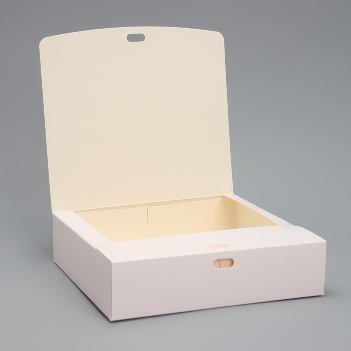 Коробка подарочная новогодняя складная &laquo;С Новым годом, тиснение, белый&raquo;, 20 х 18 х 5 см, Новый год