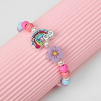 Браслет детский &laquo;Выбражулька&raquo; радуга кудрявая и цветок, цветной