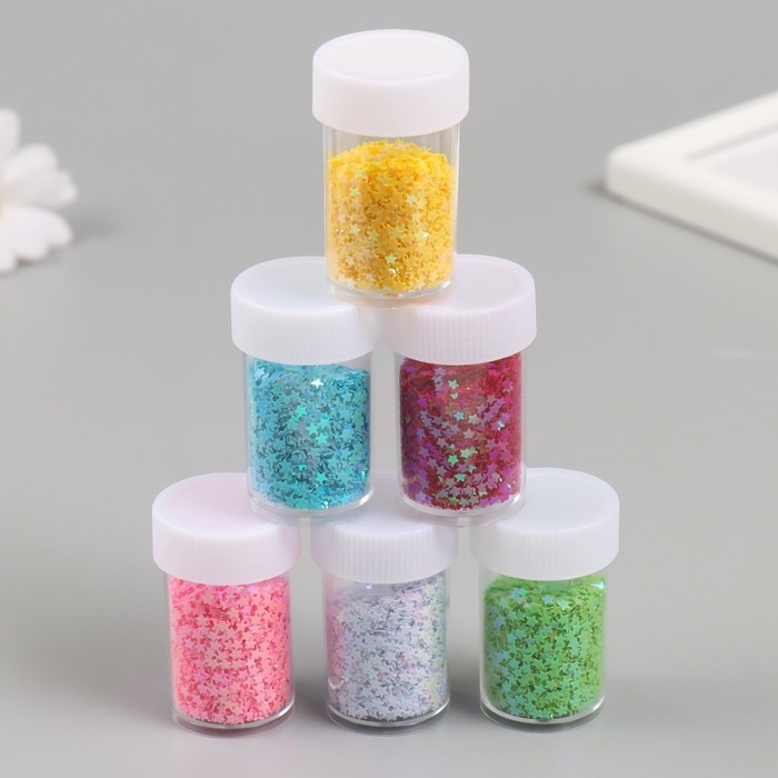 Блестки в баночке Блестки в баночке "Звёздочки" 12 шт, ассорти