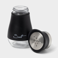 Солонка стеклянная &laquo;Сияние&raquo;, 5,5&times;5&times;11 см, цвет чёрный