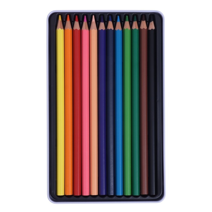 Карандаши 12цв Гамма Карандаши 12цв Гамма "Классические", увел d-3,3мм, заточ, метал пенал 80220212