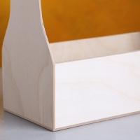 Кашпо деревянное 24&times;11&times;20 см Стелла Моно, ручка верёвка, натуральный