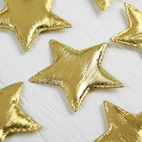 Звёздочки декоративные, набор 12 шт., размер 1 шт. 5.5 &times; 5.5 см, цвет золото
