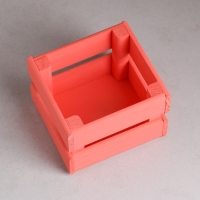 Кашпо деревянное 12&times;11&times;9 см "Однушка Лайт", двухреечное, розовый светлый Дарим Красиво