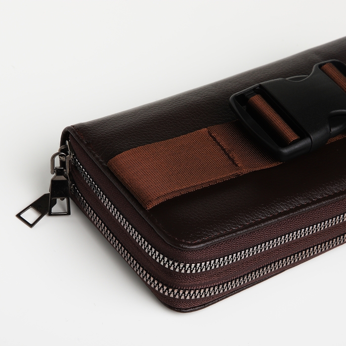 Портмоне-клатч мужской на молнии TEXTURA, цвет коричневый Портмоне-клатч мужской на молнии TEXTURA, цвет коричневый