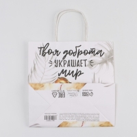 Пакет подарочный, упаковка, &laquo;Доброта&raquo;, 22 х 22 х 11 см