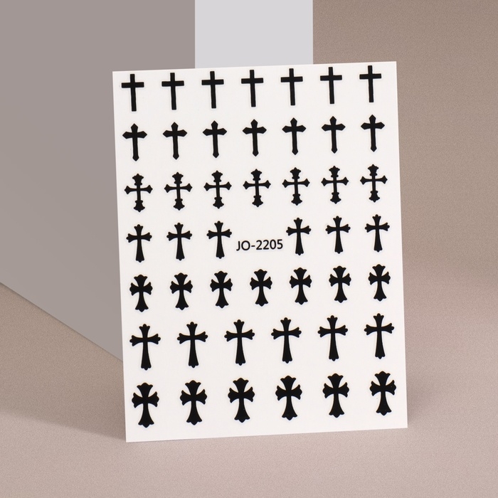 Наклейки для ногтей «Крест», цвет черный Наклейки для ногтей «Крест», цвет черный