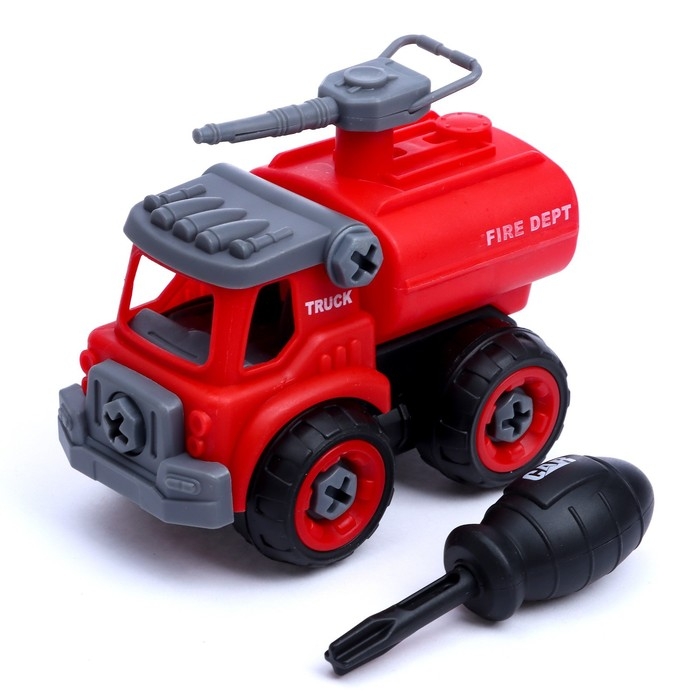 Конструктор винтовой &laquo;Пожарный транспорт&raquo;, с отвёрткой, МИКС