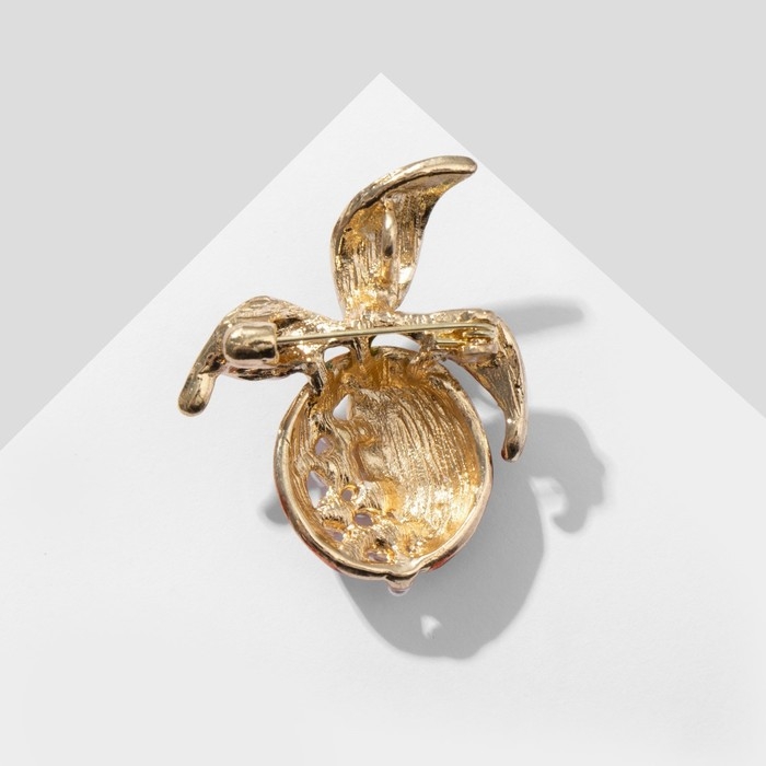 Брошь &laquo;Гранат&raquo; сочный, цвет красно-зелёный в золоте