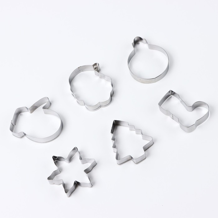 Новый год. Набор форм для печенья &laquo;Праздник&raquo;, 6 шт