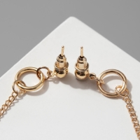 Серьги металл &laquo;Кольца с цепью&raquo;, цвет золото