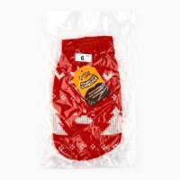 Одежда для собак. Свитер вязаный с орнаментом &laquo;Новогодний&raquo;, красный, размер S