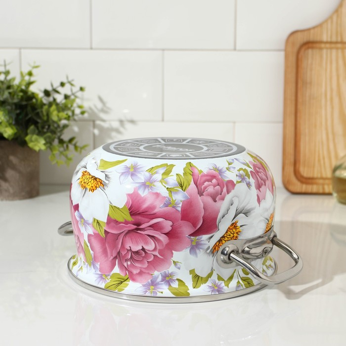 Кастрюля эмалированная &laquo;Пион&raquo;, 3.1 л, индукция