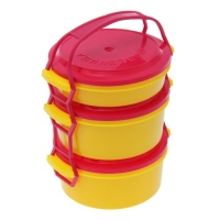 Набор пищевых контейнеров &laquo;Трапезница&raquo;, 3 шт: 0,6 л,1 л, 1 л, цвет микс