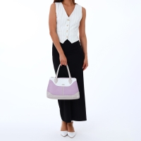 Сумка женская на молнии, цвет белый/сиреневый Сумка женская на молнии, цвет белый/сиреневый