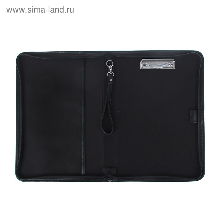 Пaпка деловая, искусственная кожа, для бумаг, 360 х 260 х 30 мм, с металлическим прижимом, ручка-петля, "Лайт" 6Л311