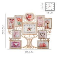 Часы настенные интерьерные, фоторамка - коллаж "Семейное дерево", бесшумные, 51.5 х 65 см Часы настенные интерьерные, фоторамка - коллаж "Семейное дерево", бесшумные, 51.5 х 65 см