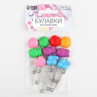 Булавки английские «Фрукты», безопасные, 50 мм, 10 шт, цвет МИКС Булавки английские «Фрукты», безопасные, 50 мм, 10 шт, цвет МИКС