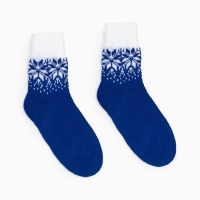 Носки женские шерстяные, цвет синий, размер 23-25 Носки женские шерстяные, цвет синий, размер 23-25