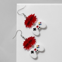 Серьги акрил &laquo;Джойстики&raquo; GAME OVER, цветные в серебре