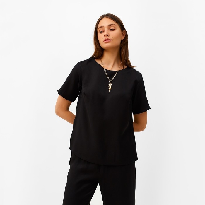 Костюм женский (футболка, брюки) MINAKU: Enjoy цвет чёрный, размер 44 Костюм женский (футболка, брюки) MINAKU: Enjoy цвет чёрный, размер 44