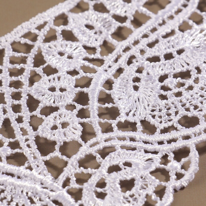 Воротник пришивной, гипюровый, 21 &times; 6 см, цвет белый