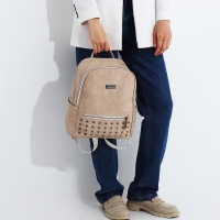 Рюкзак женский из искусственной кожи на молнии, 1 карман, цвет бежевый Рюкзак женский из искусственной кожи на молнии, 1 карман, цвет бежевый