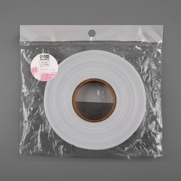 Лента клеевая нитепрошивная по долевой, 38 г/кв.м, 15 мм &times; 50 м, цвет белый