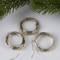 Набор гирлянд «Нить» 2 м роса, IP20, серебристая нить, 20 LED, свечение мульти, 3 режима, батарейки AG13х3 (в комплекте), 3 шт. Набор гирлянд «Нить» 2 м роса, IP20, серебристая нить, 20 LED, свечение мульти, 3 режима, батарейки AG13х3 (в комплекте), 3 шт.