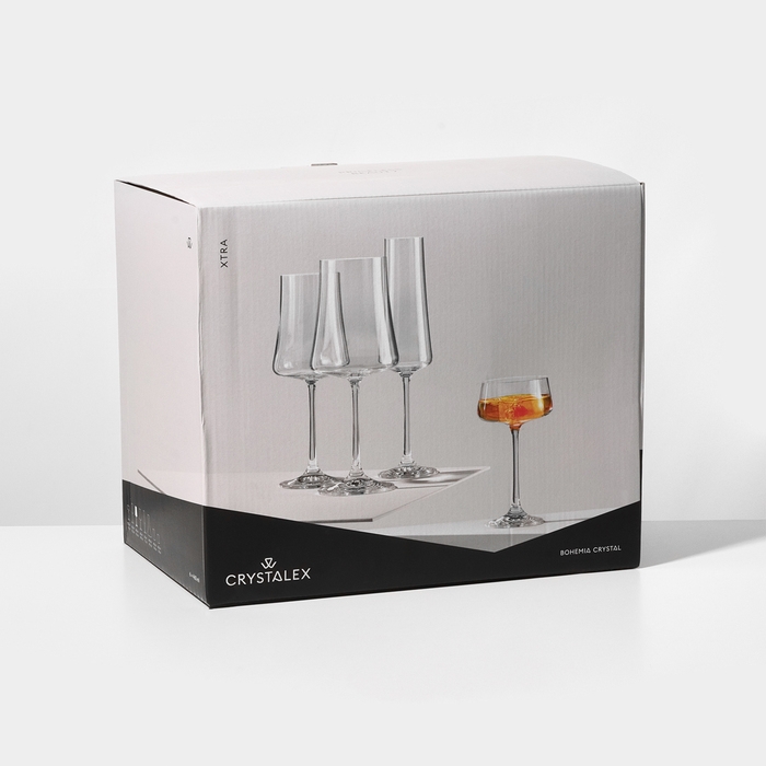 Набор бокалов для вина &laquo;Экстра&raquo;, 460 мл, 6 шт., хрустальное стекло, прозрачный