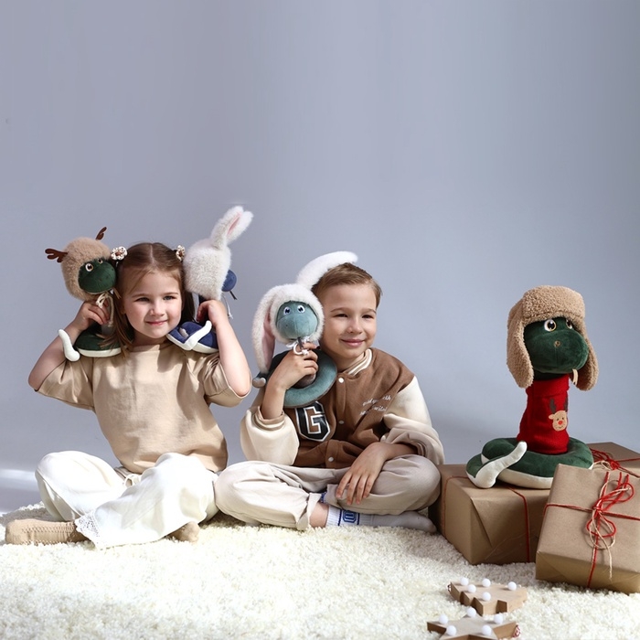 Новый год! Мягкая игрушка &laquo;Змей Бэмби&raquo;, 20 см, цвет зелёный