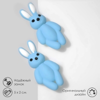 Серьги пластик &laquo;Зайцы&raquo;, цвет голубой