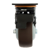 Колесо для трансп. тележек поворотное ТУНДРА, d=125 мм, на пдощадке, со стопорм, покрытие TPR 9917 Колесо для трансп. тележек поворотное ТУНДРА, d=125 мм, на пдощадке, со стопорм, покрытие TPR 9917