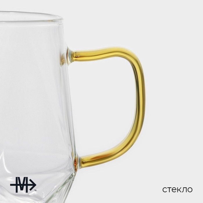 Кружка стеклянная Magistro &laquo;Льдинка&raquo;, 320 мл, 11&times;9&times;9,5 см
