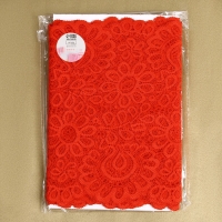 Кружевная эластичная ткань, 190 мм &times; 2,7 &plusmn; 0,5 м, цвет красный