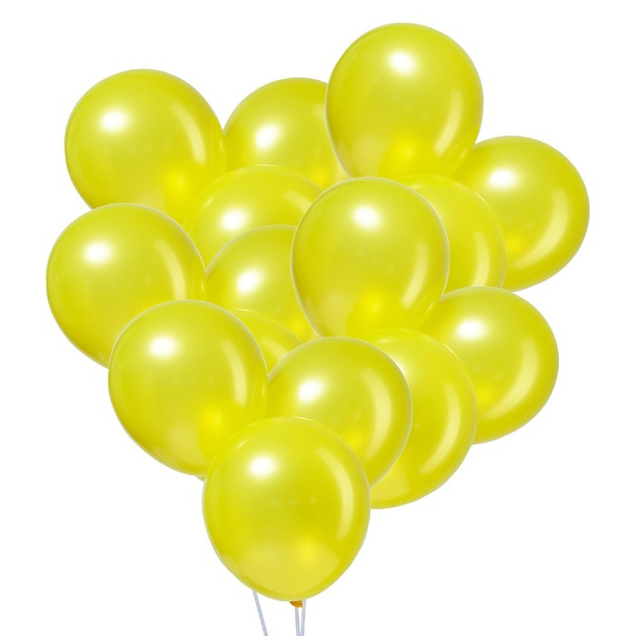 Шар латексный 12", металл, набор 100 шт., цвет жёлтый