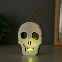 Ночник "Череп" LED 1Вт RGB от батареек LR1130 бело-черный 9,5х4х5см RISALUX Ночник "Череп" LED 1Вт RGB от батареек LR1130 бело-черный 9,5х4х5см RISALUX